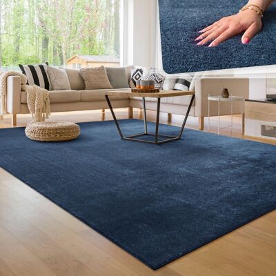 Paco Home Alfombra Moderna Para Salón A Pelo Corto Lavable Suave Uni Efecto Piel Antideslizante 200 Cm Cuadrado, Azul-marino Paco Home Alfombra Moderna Para Salón A Pelo Corto Lavable Suave Uni Efecto Piel Antideslizante 200 Cm Cuadrado, Azul-marino