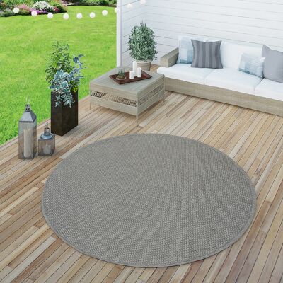 Paco Home - Alfombra Interior Y Exterior Tejido Liso Terrazas Aspecto Natural Gris Ø 200 Cm Redondo Paco Home - Alfombra Interior Y Exterior Tejido Liso Terrazas Aspecto Natural Gris Ø 200 Cm Redondo