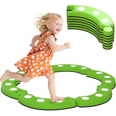 JHY DESIGN Barra De Equilibrio, 6 Segmentos Curvos, Protuberancias Sensoriales, Capacidad De Carga De 50 Kg, Verde JHY DESIGN Barra De Equilibrio, 6 Segmentos Curvos, Protuberancias Sensoriales, Capacidad De Carga De 50 Kg, Verde