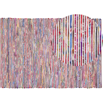 Beliani Alfombra de algodón multicolor - Hecha a mano boho rectangular Beliani Alfombra de algodón multicolor - Hecha a mano boho rectangular