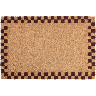 BELIANI Felpudo De Fibra De Coco Antideslizante 40 X 60 Cm Con Base De Pvc Motivo Liso Beige/rojo Sagada BELIANI Felpudo De Fibra De Coco Antideslizante 40 X 60 Cm Con Base De Pvc Motivo Liso Beige/rojo Sagada