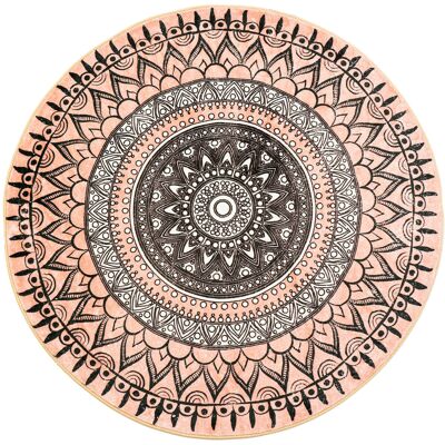 OEM Alfombra Redonda Novo Strado, Color Beige Moderno, Delicado Estampado Azteca, 200x200 Cm OEM Alfombra Redonda Novo Strado, Color Beige Moderno, Delicado Estampado Azteca, 200x200 Cm
