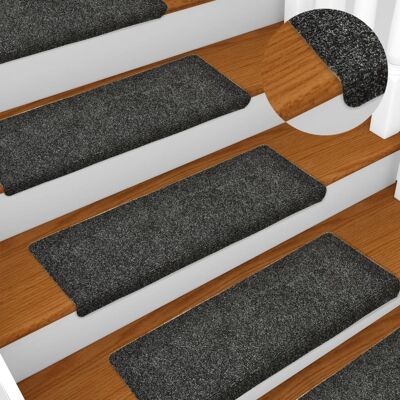 Décoshop26 - Alfombras De Escalera 15 Piezas Tela Punzonada 65x25 Cm Gris Dec023805 Décoshop26 - Alfombras De Escalera 15 Piezas Tela Punzonada 65x25 Cm Gris Dec023805