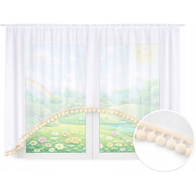 OEM Bonita Cortina Infantil Bohemia Con Borlas En Color Beige, 400 X 145 Cm. OEM Bonita Cortina Infantil Bohemia Con Borlas En Color Beige, 400 X 145 Cm.