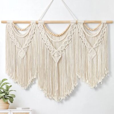 OEM Tapiz De Macramé De Gran Formato, Estilo Bohemio, Tapiz Tejido, Hojas, Pompón, Alfombra Bohemia, Cuerda De Algodón, Macramé, Decoración De Pared Para Dormitorio, Sala De Estar, Fondo (cuentas De Mader OEM Tapiz De Macramé De Gran Formato, Estilo Bohemio, Tapiz Tejido, Hojas, Pompón, Alfombra Bohemia, Cuerda De Algodón, Macramé, Decoración De Pared Para Dormitorio, Sala De Estar, Fondo (cuentas De Mader
