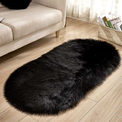 OEM Alfombra/felpudo De Imitación De Lana Para Salón, Sofá Y Dormitorio (4060 Cm, Negra) OEM Alfombra/felpudo De Imitación De Lana Para Salón, Sofá Y Dormitorio (4060 Cm, Negra)