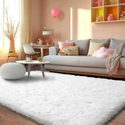 OEM Alfombra De Pelo Largo Para Dormitorio, 160 X 230 Cm, Antideslizante, Suave, Para Salón, Color Blanco. OEM Alfombra De Pelo Largo Para Dormitorio, 160 X 230 Cm, Antideslizante, Suave, Para Salón, Color Blanco.