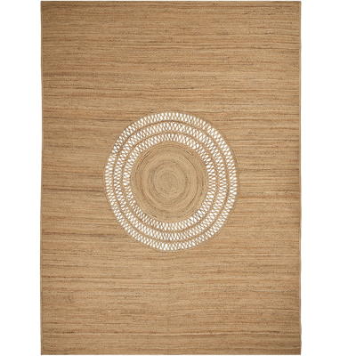 Alfombra de yute beige Beliani - 300x400cm Estilo boho Patrón natural Alfombra de yute beige Beliani - 300x400cm Estilo boho Patrón natural
