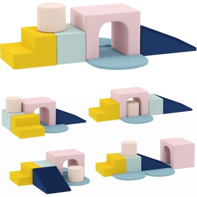 JHY DESIGN Conjunto De 8 Bloques De Espuma Infantiles Con Fundas De Terciopelo Lavables Para Trepar Y Gatear, Multicolor. JHY DESIGN Conjunto De 8 Bloques De Espuma Infantiles Con Fundas De Terciopelo Lavables Para Trepar Y Gatear, Multicolor.