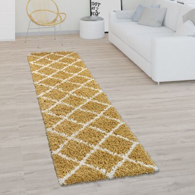 Paco Home Alfombra Salón Pelo Largo Shaggy Diseño Escandinavo Rombos Moderna En Amarillo 80x150 Cm Paco Home Alfombra Salón Pelo Largo Shaggy Diseño Escandinavo Rombos Moderna En Amarillo 80x150 Cm