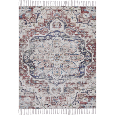 Alfombra Multicolor de Poliéster Algodón 140x200cm - Estilo Oriental Vintage Alfombra Multicolor de Poliéster Algodón 140x200cm - Estilo Oriental Vintage