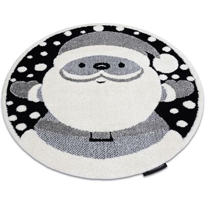 RUGSX Alfombra Infantil Moderna Joy Circulo Santa Papá Noel, Para Niños - Estructura Dos Niveles De Vellón Negro / Crema Grey Circulo 120 Cm RUGSX Alfombra Infantil Moderna Joy Circulo Santa Papá Noel, Para Niños - Estructura Dos Niveles De Vellón Negro / Crema Grey Circulo 120 Cm