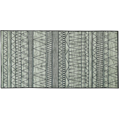 Alfombra de Poliéster Negra y Gris Beliani - Patrón Moderno Rectangular Alfombra de Poliéster Negra y Gris Beliani - Patrón Moderno Rectangular