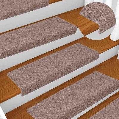 vidaXL Alfombrillas de Escalera Marrón 10 piezas Punch Needle - Tipo de Escalera vidaXL Alfombrillas de Escalera Marrón 10 piezas Punch Needle - Tipo de Escalera