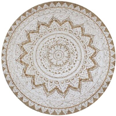 Décoshop26 - Alfombra De Yute Trenzada Estampada 90 Cm Redonda Dec023926 Décoshop26 - Alfombra De Yute Trenzada Estampada 90 Cm Redonda Dec023926