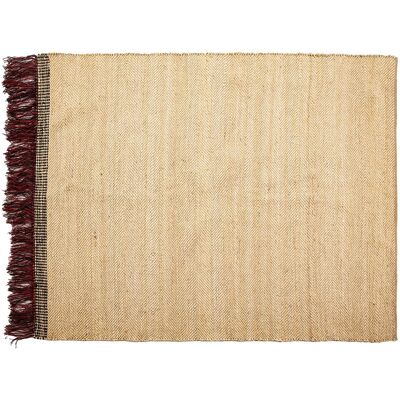 FIJALO Alfombra 240x300 Yute Natural/rojo/negro FIJALO Alfombra 240x300 Yute Natural/rojo/negro