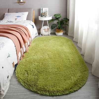 OEM Esta Alfombra Ovalada De Pelo Largo En Color Verde Es Resistente A Las Manchas, Antideslizante E Ideal Para Vestidores, Dormitorios Y Mesitas De Noche. Mide 100 X 200 Cm. OEM Esta Alfombra Ovalada De Pelo Largo En Color Verde Es Resistente A Las Manchas, Antideslizante E Ideal Para Vestidores, Dormitorios Y Mesitas De Noche. Mide 100 X 200 Cm.