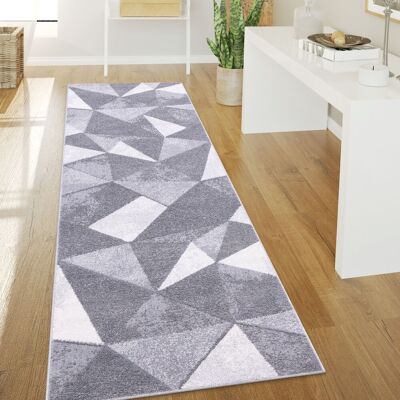 Paco Home Alfombra Salón Pelo Corto Motivo Vintage Abstracto Moderno Geométrica A Rombos 80x300 Cm, Gris Paco Home Alfombra Salón Pelo Corto Motivo Vintage Abstracto Moderno Geométrica A Rombos 80x300 Cm, Gris