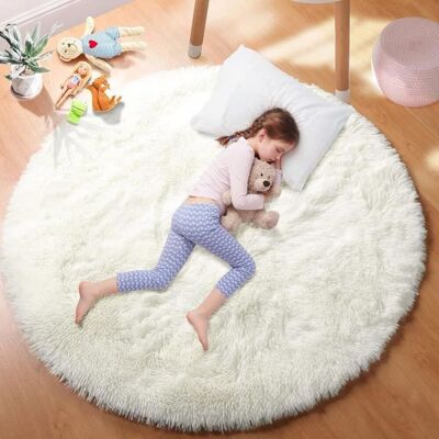 OEM Alfombra Redonda Para Dormitorio De 120 Cm - Suave, Mullida Y Antideslizante - Blanca OEM Alfombra Redonda Para Dormitorio De 120 Cm - Suave, Mullida Y Antideslizante - Blanca