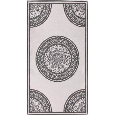 Beliani - Alfombra Rectangular Moderna Para Interior Exterior Patrón Oriental 80 X 150 Cm Gris Y Beige Nellore Beliani - Alfombra Rectangular Moderna Para Interior Exterior Patrón Oriental 80 X 150 Cm Gris Y Beige Nellore