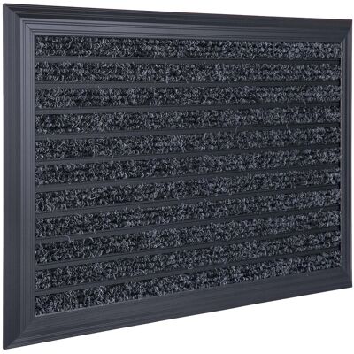 Relaxdays Felpudo, 80 X 50 Cm, Aluminio, Resistente A La Intemperie, Antideslizante, Interior Y Exterior, Negro Relaxdays Felpudo, 80 X 50 Cm, Aluminio, Resistente A La Intemperie, Antideslizante, Interior Y Exterior, Negro