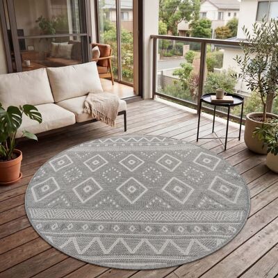 Alfombra Redonda Paco Home - Geométrico Boho 200cm - Interior/Exterior Alfombra Redonda Paco Home - Geométrico Boho 200cm - Interior/Exterior