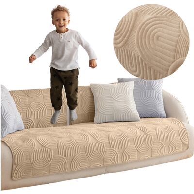 OEM Alfombra, Manta, Funda Para Sofá De 90x210 Cm, Beige, Con Estampado En Relieve OEM Alfombra, Manta, Funda Para Sofá De 90x210 Cm, Beige, Con Estampado En Relieve