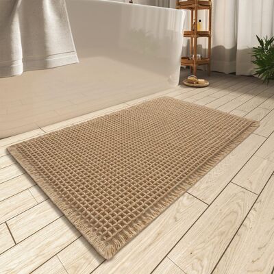 OEM Alfombrilla De Baño Con Textura De Gofre Mejorada, Superabsorbente Y Antideslizante, Apta Para Suelos De Baño, Lavable A Máquina, Con Borlas, Base De Goma, Ultrasuave, 43 Cm X 61 Cm, Marrón. OEM Alfombrilla De Baño Con Textura De Gofre Mejorada, Superabsorbente Y Antideslizante, Apta Para Suelos De Baño, Lavable A Máquina, Con Borlas, Base De Goma, Ultrasuave, 43 Cm X 61 Cm, Marrón.