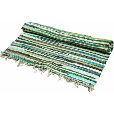 ANCIENT WISDOM Alfombra De Trapo Grande - 150x90 Cm - Calidad Premium - Verdes Naturales ANCIENT WISDOM Alfombra De Trapo Grande - 150x90 Cm - Calidad Premium - Verdes Naturales