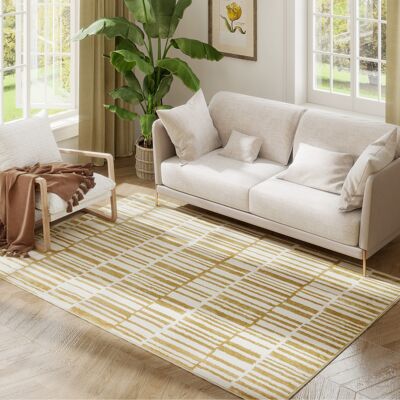 JHY DESIGN Alfombra Para Salón De 170 X 120 Cm, Lavable A Máquina, De Pelo Corto, Estilo Moderno, Color Crema, Ideal Para El Salón O El Dormitorio. JHY DESIGN Alfombra Para Salón De 170 X 120 Cm, Lavable A Máquina, De Pelo Corto, Estilo Moderno, Color Crema, Ideal Para El Salón O El Dormitorio.