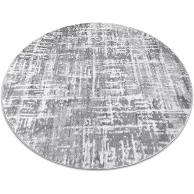 RUGSX Alfombra Mefe Moderna Circulo 8722 Líneas Vintage - Structural Dos Niveles De Vellón Gris / Blanco Grey Circulo 200 Cm RUGSX Alfombra Mefe Moderna Circulo 8722 Líneas Vintage - Structural Dos Niveles De Vellón Gris / Blanco Grey Circulo 200 Cm