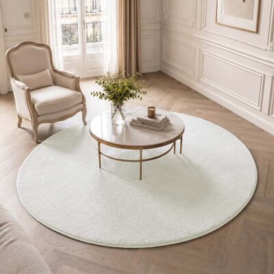 Vounot® Alfombra Moderna Para Salón Ф160cm, Crema Vounot® Alfombra Moderna Para Salón Ф160cm, Crema