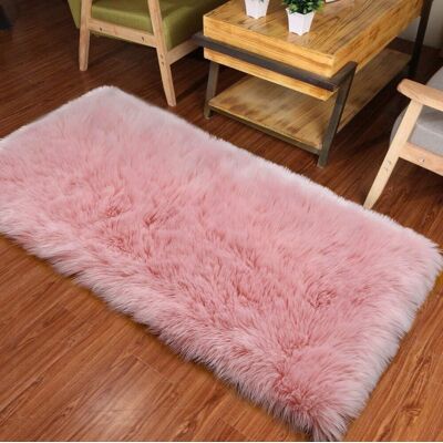 LLING Alfombra Rosa De Imitación De Piel De Oveja Para Dormitorio, Alfombra De Lana Para Cama, Alfombra De Felpa Para Silla Y Cojín De Sofá, Alfombra Rectangular (rosa, 60 X 90 Cm) LLING Alfombra Rosa De Imitación De Piel De Oveja Para Dormitorio, Alfombra De Lana Para Cama, Alfombra De Felpa Para Silla Y Cojín De Sofá, Alfombra Rectangular (rosa, 60 X 90 Cm)