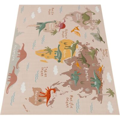 Alfombra infantil PACO HOME Bino 583 - Mapa del mundo & Dinosaurios Alfombra infantil PACO HOME Bino 583 - Mapa del mundo & Dinosaurios