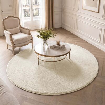 Vounot® Alfombra Moderna Para Salón Ф160cm, Beige Vounot® Alfombra Moderna Para Salón Ф160cm, Beige