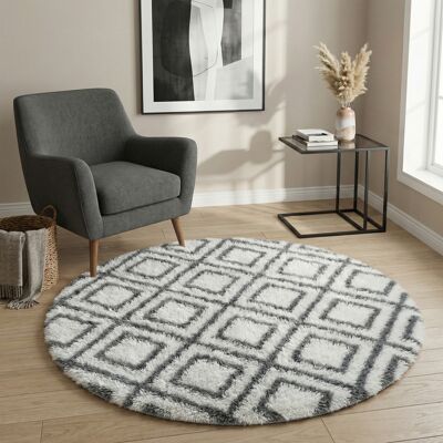 OEM Alfombra Redonda Para Salón, De Pelo Largo, Antideslizante, Suave Y Mullida, 140x140 Cm, Color Blanco Cubo. OEM Alfombra Redonda Para Salón, De Pelo Largo, Antideslizante, Suave Y Mullida, 140x140 Cm, Color Blanco Cubo.