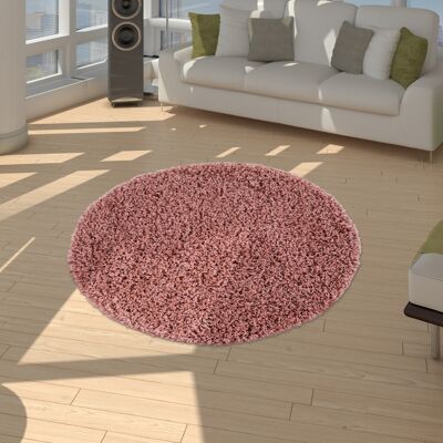 Paco Home - Alfombra Shaggy Rosa Pastel 120cm - Alfombra Paco Home - Alfombra Shaggy Rosa Pastel 120cm - Alfombra