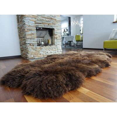 OEM Alfombra De Piel De Oveja Marrón, Confeccionada Con 4 Pieles De Oveja Auténticas, Manta Grande De Lana Natural, 200 X 110 Cm, Decoración Rústica Y Acogedora Para El Hogar, Alfombra Para Chimenea O Sof OEM Alfombra De Piel De Oveja Marrón, Confeccionada Con 4 Pieles De Oveja Auténticas, Manta Grande De Lana Natural, 200 X 110 Cm, Decoración Rústica Y Acogedora Para El Hogar, Alfombra Para Chimenea O Sof