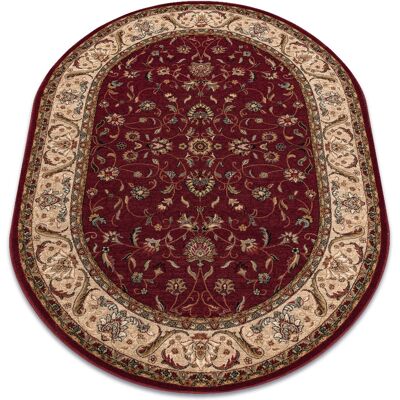 RUGSX Alfombra De Lana Omega Oval Aries Flores Rubí Red 170x235 Cm RUGSX Alfombra De Lana Omega Oval Aries Flores Rubí Red 170x235 Cm