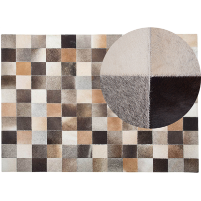 Alfombra de cuero multicolor Beliani - 160x230cm - Duradera Alfombra de cuero multicolor Beliani - 160x230cm - Duradera