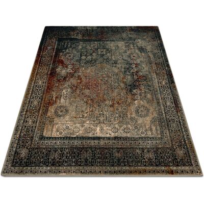 RUGSX Alfombra De Lana Omega Mamluk Cuadrado - Rosetón Vintage Verde Oscuro Green 200x200 Cm RUGSX Alfombra De Lana Omega Mamluk Cuadrado - Rosetón Vintage Verde Oscuro Green 200x200 Cm