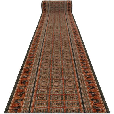 RUGSX Alfombra De Pasillo Lana Kashqai 4301/501 Oriental, Marco Verde / Terracota 67cm Green 67x960 Cm RUGSX Alfombra De Pasillo Lana Kashqai 4301/501 Oriental, Marco Verde / Terracota 67cm Green 67x960 Cm