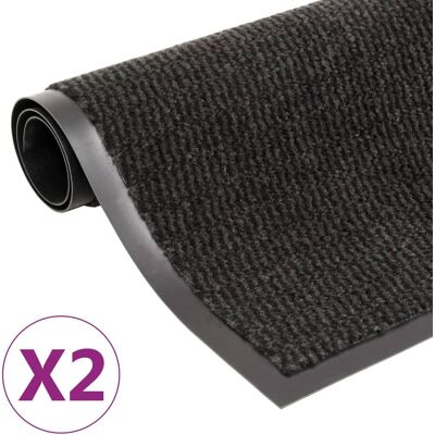 Décoshop26 - Juego De 2 Felpudos Rectangulares 80 X 120 Cm Negro Dec023162 Décoshop26 - Juego De 2 Felpudos Rectangulares 80 X 120 Cm Negro Dec023162