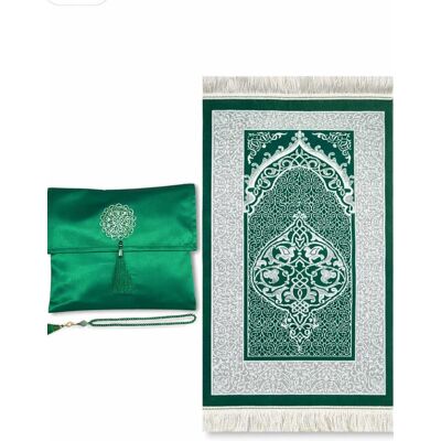 OEM Alfombra De Oración Musulmana (sajadah), Alfombra De Oración Islámica, Con Rosario Y Elegante Caja. (verde, 70 X 110 Cm) OEM Alfombra De Oración Musulmana (sajadah), Alfombra De Oración Islámica, Con Rosario Y Elegante Caja. (verde, 70 X 110 Cm)