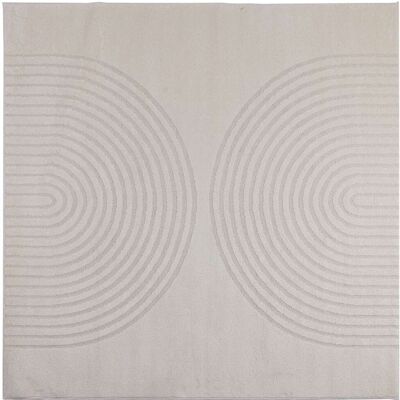 Alfombras De Área Cuadrado Galati Crema 120 X 120 Cm Poliéster Vidaxl Alfombras De Área Cuadrado Galati Crema 120 X 120 Cm Poliéster Vidaxl