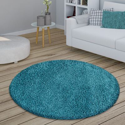 Paco Home Alfombra Salón Redonda Pelo Largo Shaggy Dormitorio Mullida Moderna Pasillo Uni Ø 160 Cm Redondo, Turquesa Paco Home Alfombra Salón Redonda Pelo Largo Shaggy Dormitorio Mullida Moderna Pasillo Uni Ø 160 Cm Redondo, Turquesa