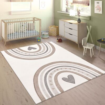 Paco Home - Alfombra Infantil Alfombra Habitacion Niño Arcoíris Corazón 3d Beige 160x230 Cm Paco Home - Alfombra Infantil Alfombra Habitacion Niño Arcoíris Corazón 3d Beige 160x230 Cm