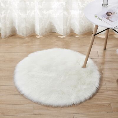 OEM Alfombra Redonda Lisa De Imitación De Lana, Lavable A Máquina, De Pelo Largo Sintético, 60 Cm De Diámetro (blanca), Adecuada Para Salón, Dormitorio Y Balcón. OEM Alfombra Redonda Lisa De Imitación De Lana, Lavable A Máquina, De Pelo Largo Sintético, 60 Cm De Diámetro (blanca), Adecuada Para Salón, Dormitorio Y Balcón.
