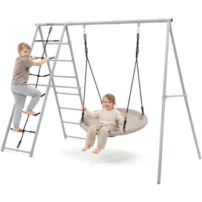OEM Área De Juegos Exterior - Hypermotion - Xl 3-en-1 - Nido De Cigüeña 100 Cm - Escalera Antideslizante - Red De Escalada OEM Área De Juegos Exterior - Hypermotion - Xl 3-en-1 - Nido De Cigüeña 100 Cm - Escalera Antideslizante - Red De Escalada