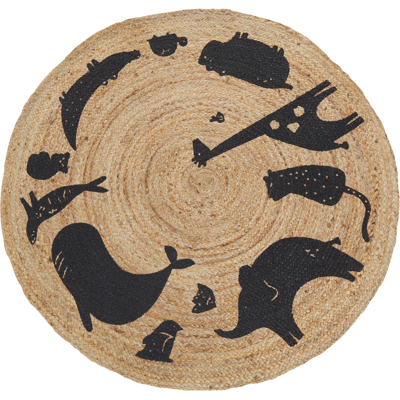 Beliani - Alfombra redonda de yute con animales - Decoración infantil Beliani - Alfombra redonda de yute con animales - Decoración infantil